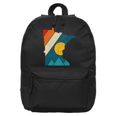 Minnesota Vintage State Map Mountains Hiking Pride Gift 16 in Basic Backpack