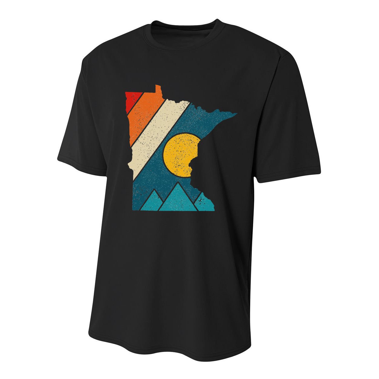 Minnesota Vintage State Map Mountains Hiking Pride Gift Youth Performance Sprint T-Shirt