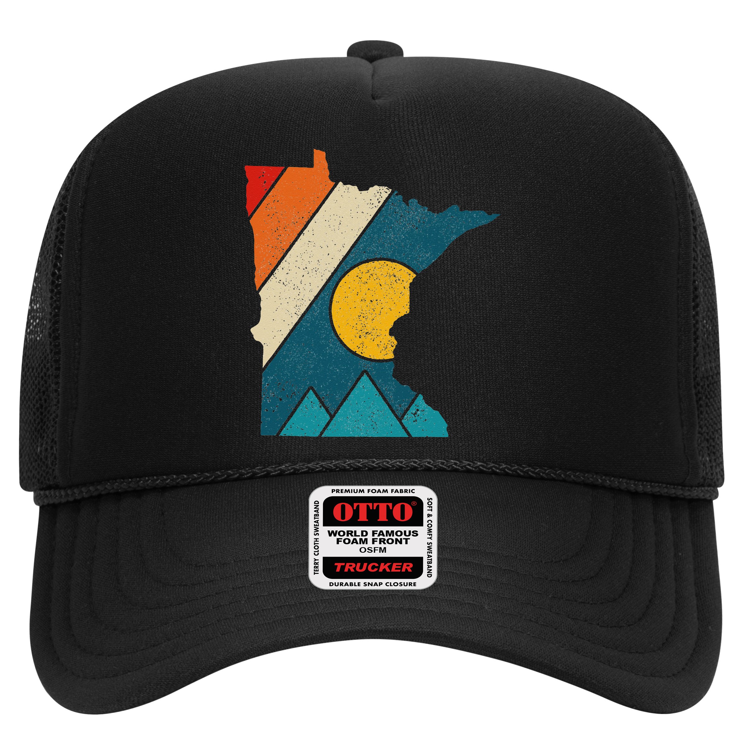 Minnesota Vintage State Map Mountains Hiking Pride Gift Hat