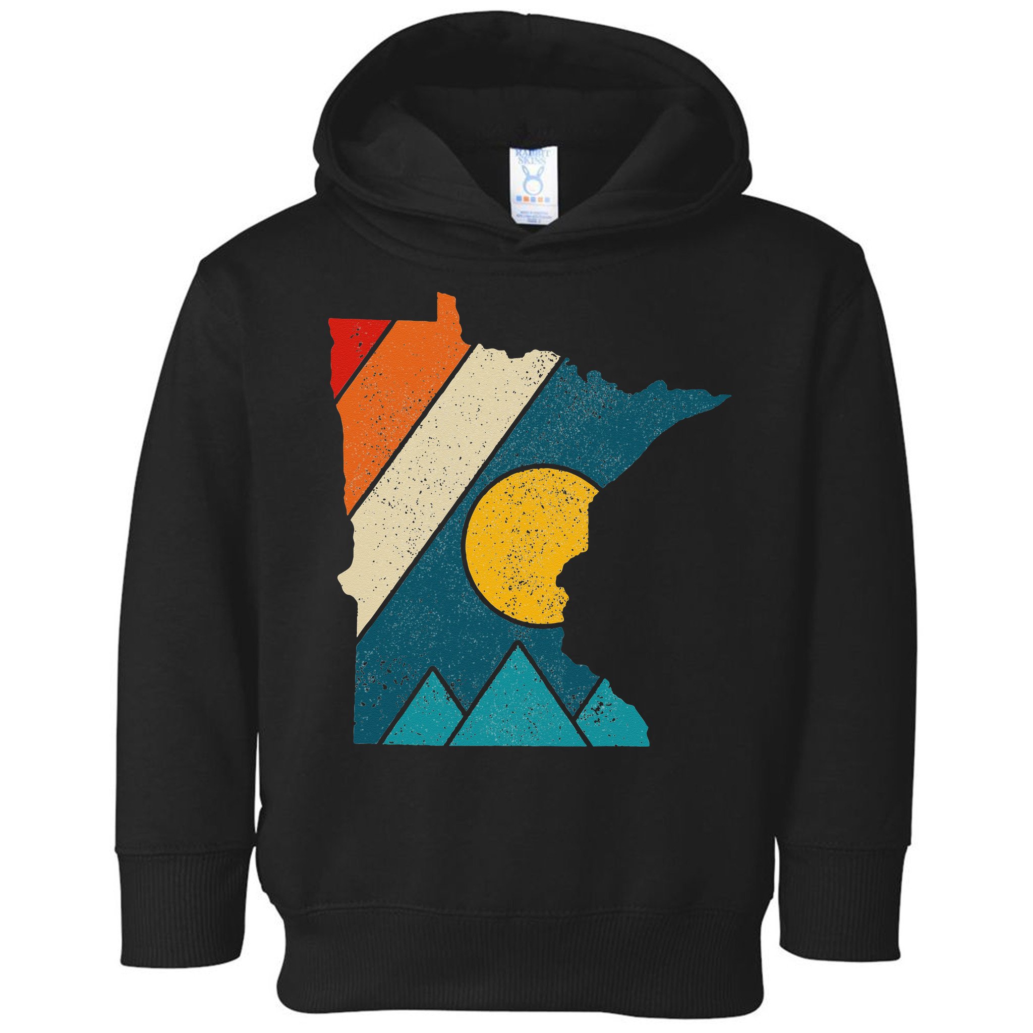 Minnesota Vintage State Map Mountains Hiking Pride Gift Toddler Hoodie