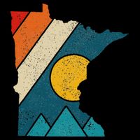 Minnesota Vintage State Map Mountains Hiking Pride Gift Kids Hoodie