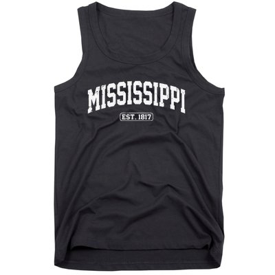 Mississippi Vintage State Athletic Style Tank Top