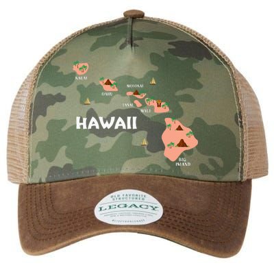 Map Vintage Souvenir Hawaiian Islands Legacy Tie Dye Trucker Hat