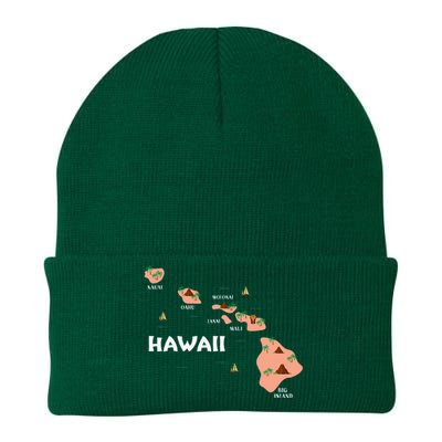 Map Vintage Souvenir Hawaiian Islands Knit Cap Winter Beanie