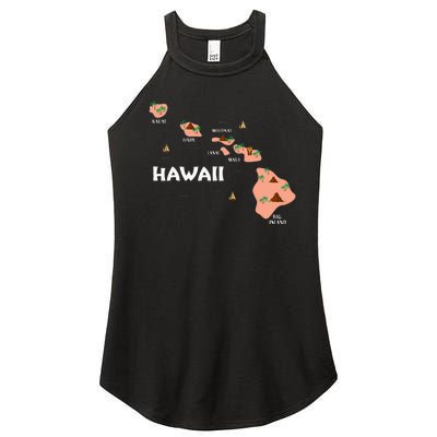 Map Vintage Souvenir Hawaiian Islands Women’s Perfect Tri Rocker Tank