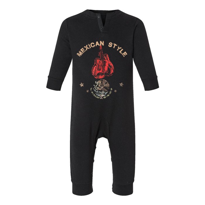 Mexican Vintage Style Boxing Great Boxer Infant Fleece One Piece