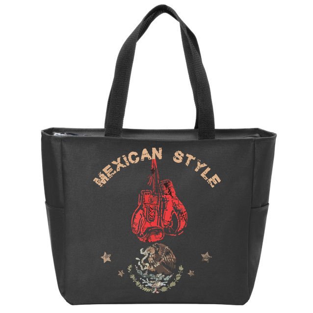 Mexican Vintage Style Boxing Great Boxer Zip Tote Bag