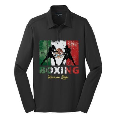 Mexican Vintage Style Boxing Great Boxing Silk Touch Performance Long Sleeve Polo