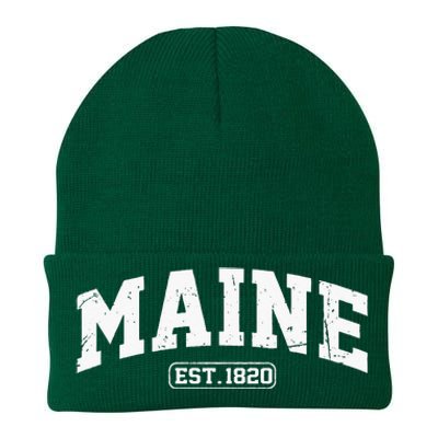 Maine Vintage State Athletic Style Swea Knit Cap Winter Beanie