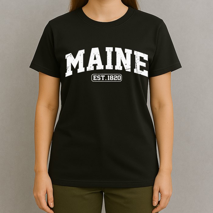 Maine Vintage State Athletic Style Swea T-Shirt