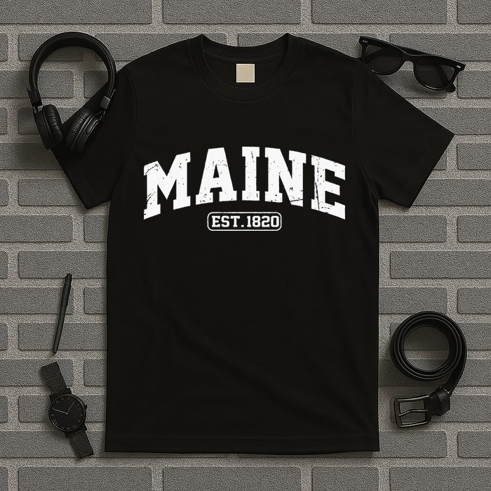 Maine Vintage State Athletic Style Swea T-Shirt