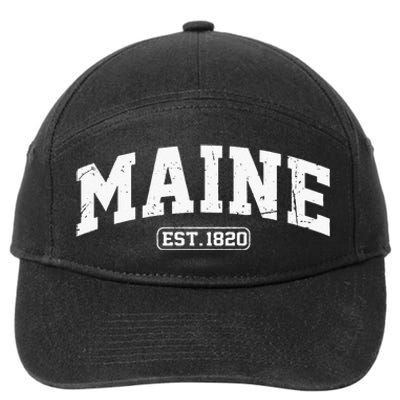 Maine Vintage State Athletic Style Swea 7-Panel Snapback Hat