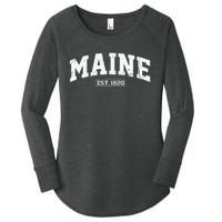 Maine Vintage State Athletic Style Swea Women's Perfect Tri Tunic Long Sleeve Shirt