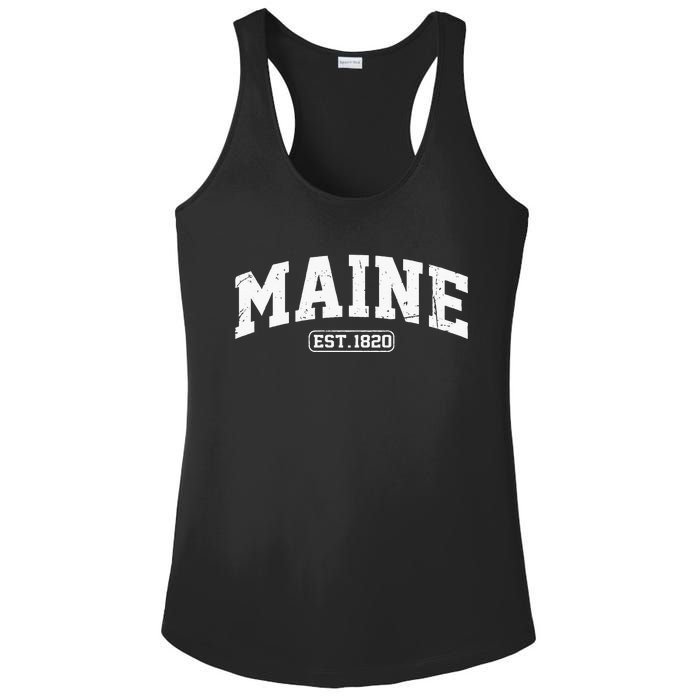 Maine Vintage State Athletic Style Swea Ladies PosiCharge Competitor Racerback Tank