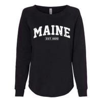 Maine Vintage State Athletic Style Swea Womens California Wash Sweatshirt