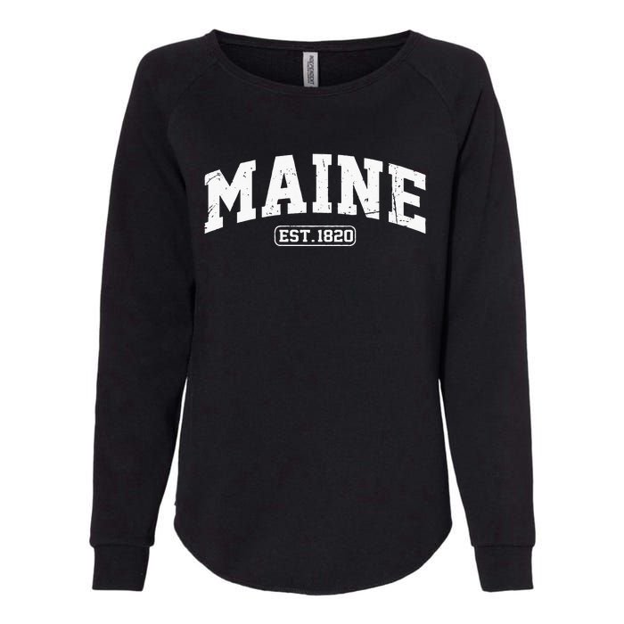 Maine Vintage State Athletic Style Swea Womens California Wash Sweatshirt