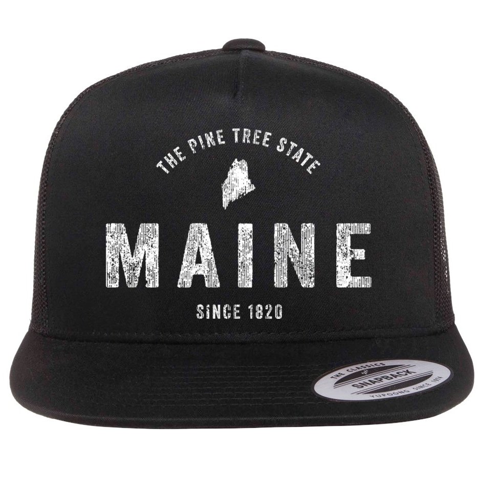 Maine Vintage Sports Design Retro Flat Bill Trucker Hat