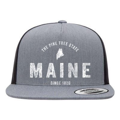 Maine Vintage Sports Design Retro Flat Bill Trucker Hat