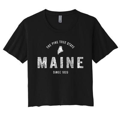 Maine Vintage Sports Design Retro Women's Crop Top Tee