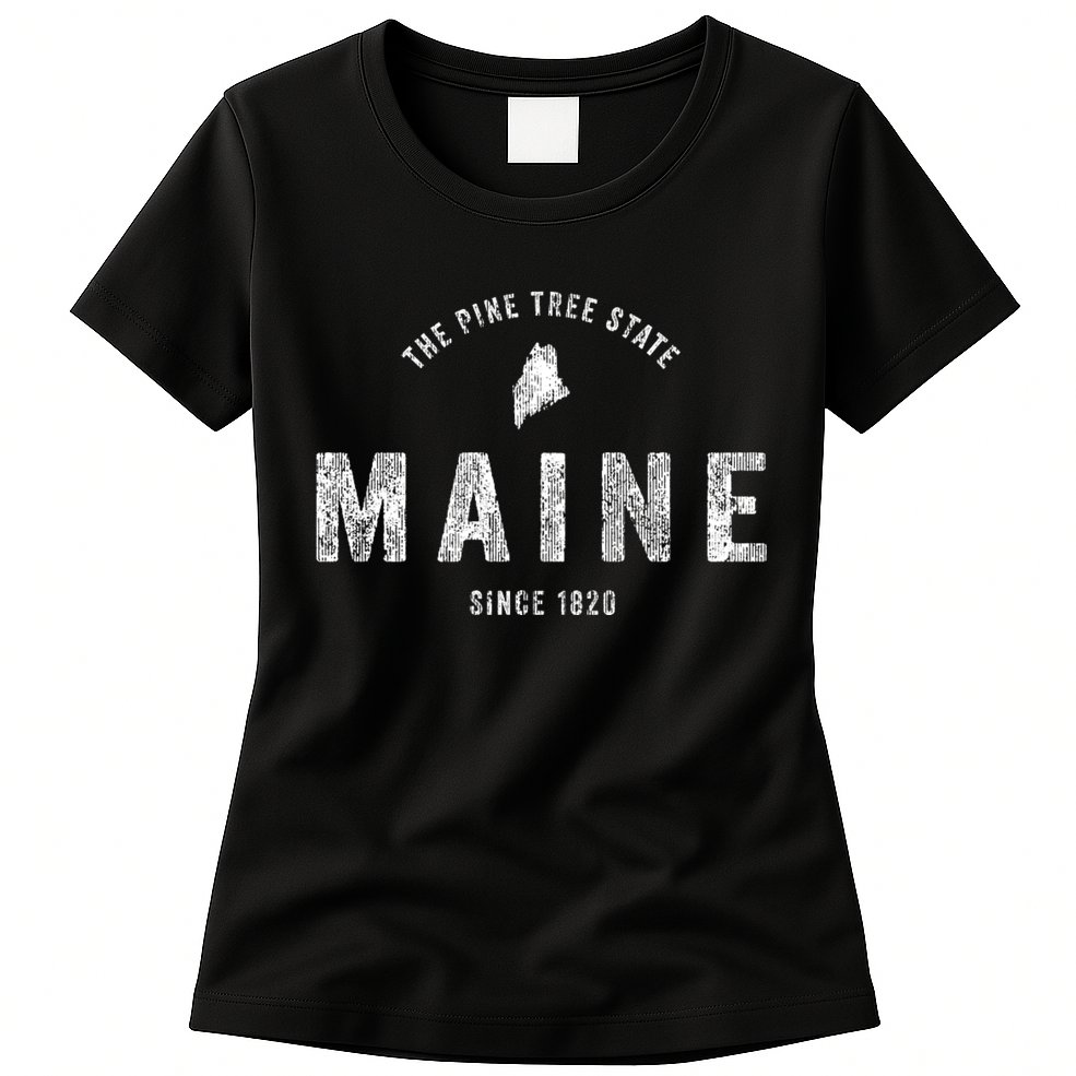 Maine Vintage Sports Design Retro Womens T-Shirt