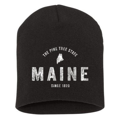 Maine Vintage Sports Design Retro Short Acrylic Beanie