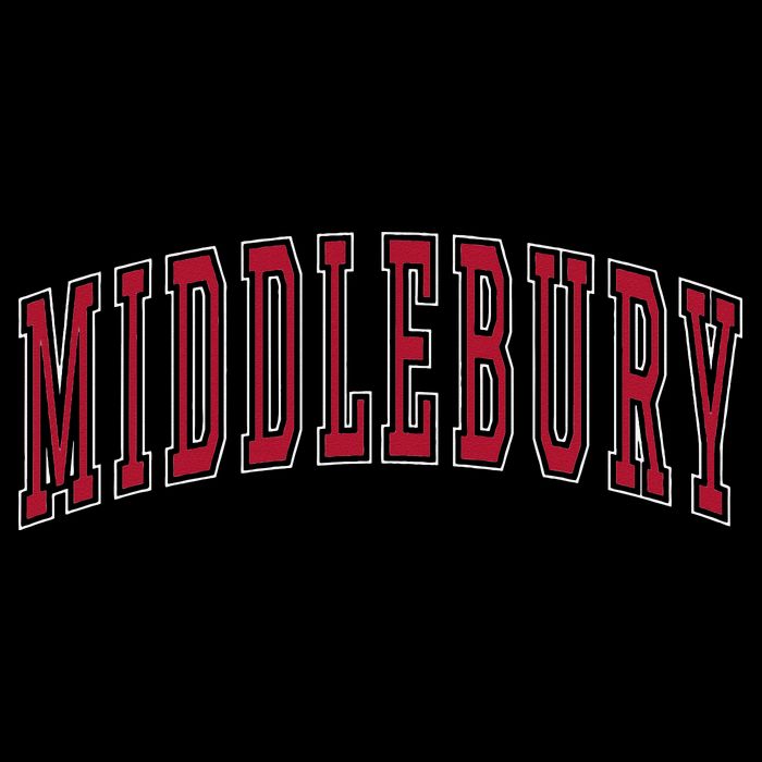 Middlebury Vermont Souvenir College Style Red Text T-Shirt