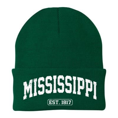 Mississippi Vintage State Athletic Style Knit Cap Winter Beanie