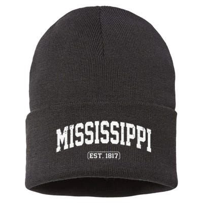 Mississippi Vintage State Athletic Style Sustainable Knit Beanie