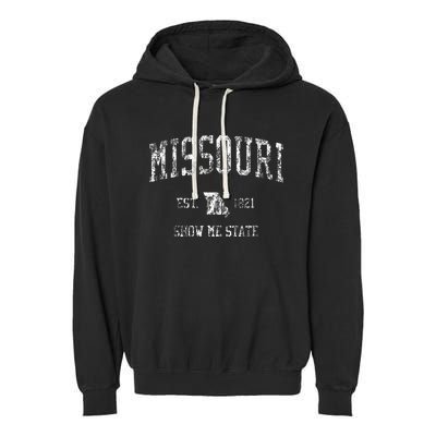 Missouri Vintage Sports Design Missourian Mo Garment-Dyed Fleece Hoodie