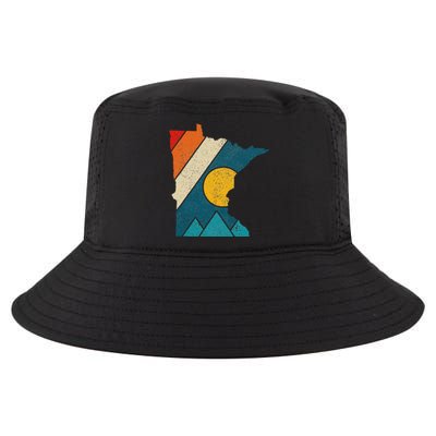 Minnesota Vintage State Map Mountains Hiking Pride Gift Cool Comfort Performance Bucket Hat