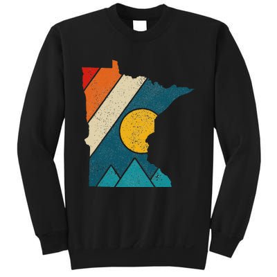 Minnesota Vintage State Map Mountains Hiking Pride Gift Sweatshirt