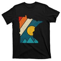 Minnesota Vintage State Map Mountains Hiking Pride Gift T-Shirt