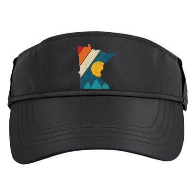 Minnesota Vintage State Map Mountains Hiking Pride Gift Adult Drive Performance Visor