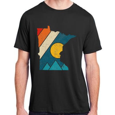 Minnesota Vintage State Map Mountains Hiking Pride Gift Adult ChromaSoft Performance T-Shirt