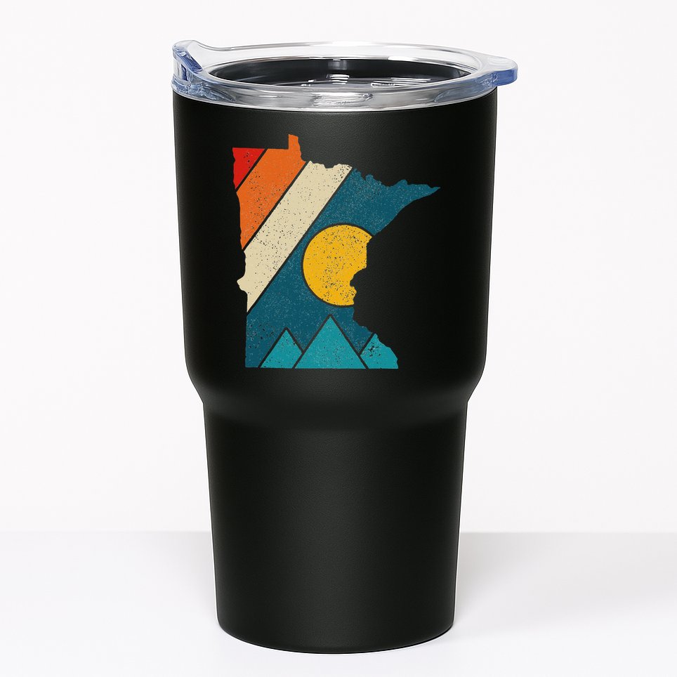 Minnesota Vintage State Map Mountains Hiking Pride Gift Tumbler