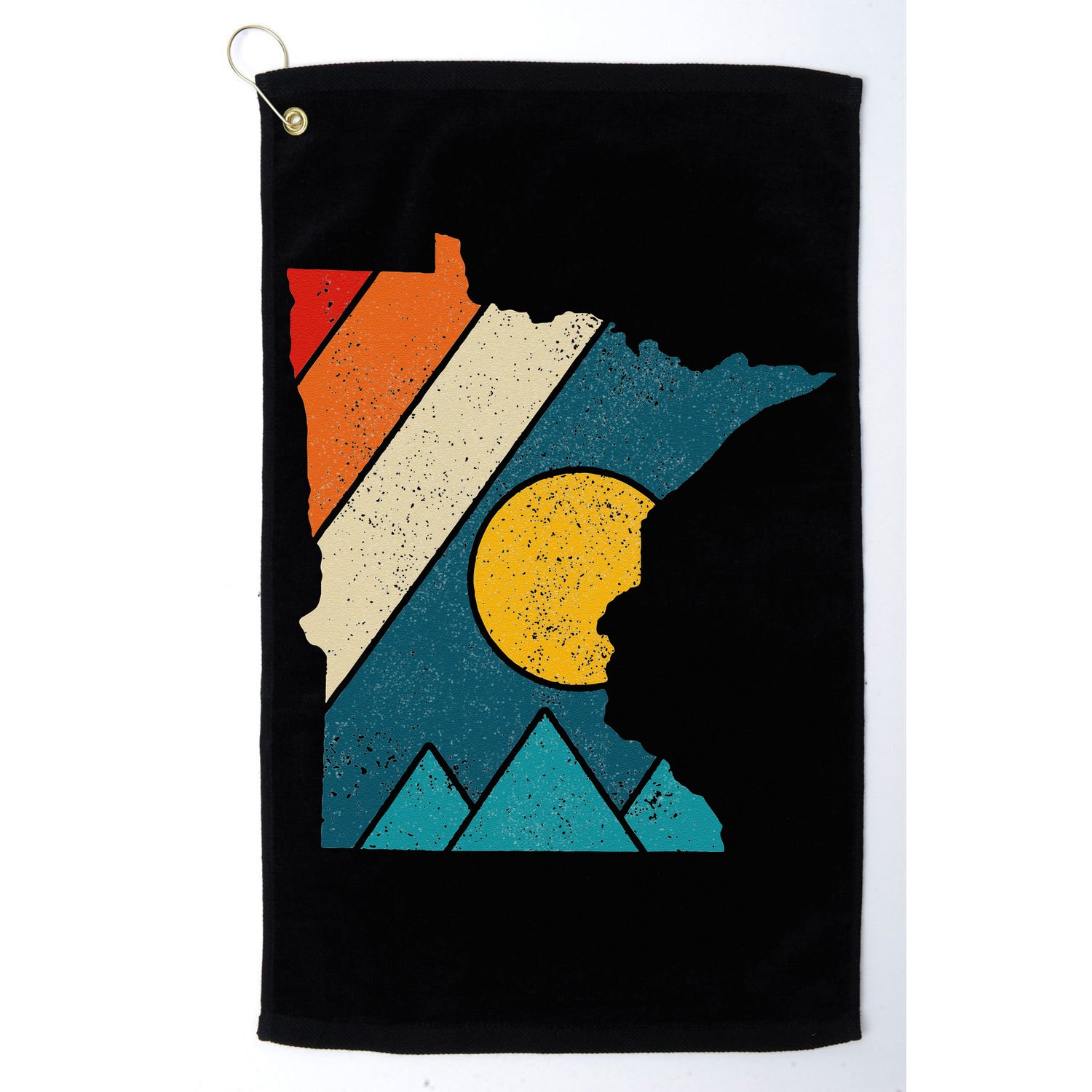 Minnesota Vintage State Map Mountains Hiking Pride Gift Golf Towel