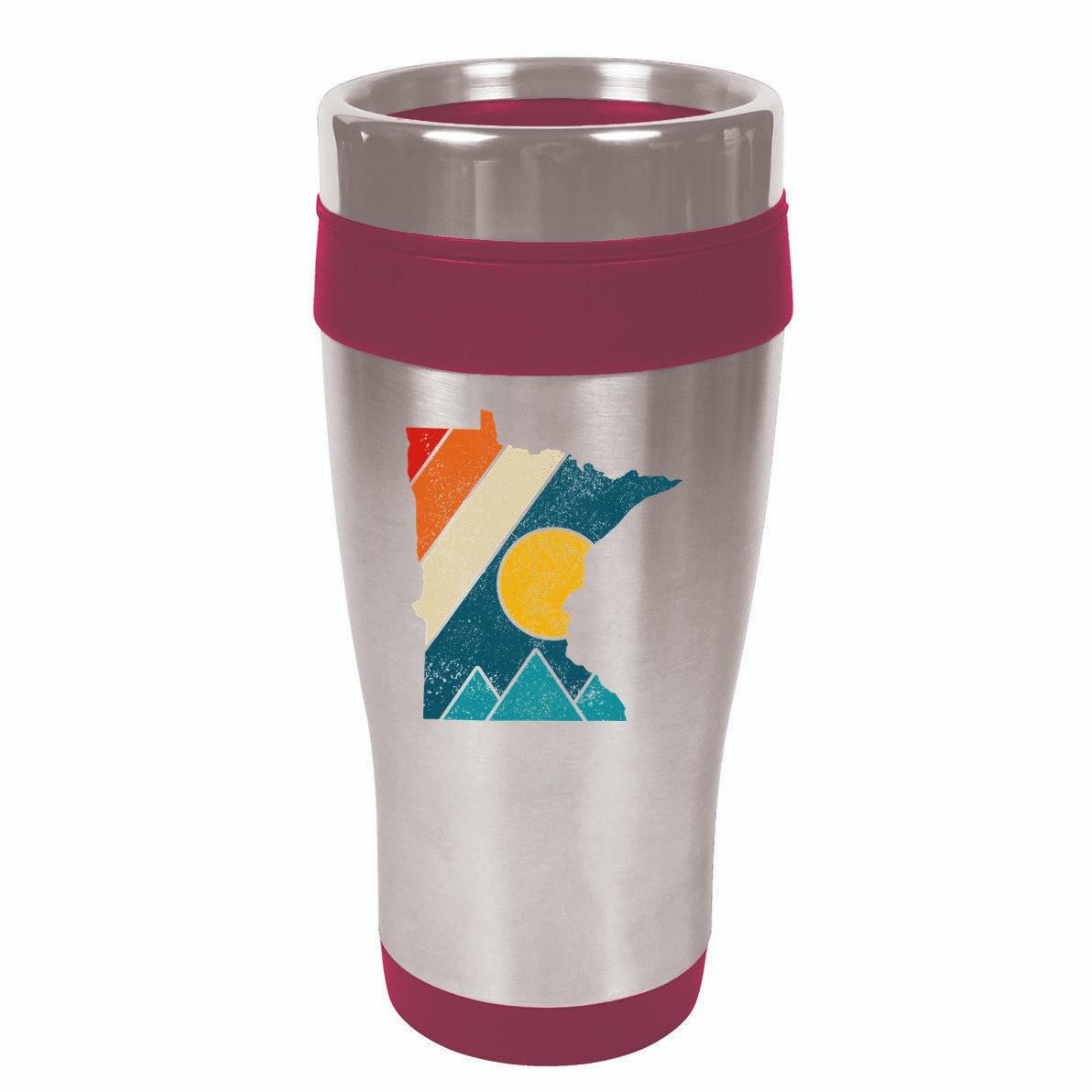 Minnesota Vintage State Map Mountains Hiking Pride Gift 16oz Travel Tumbler
