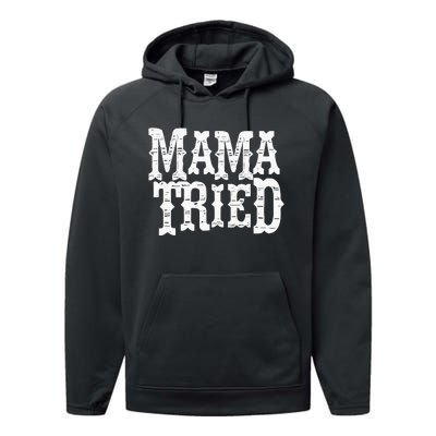 Mama Vintage Tried Country Music For Mom Mother Performance Fleece Hoodie