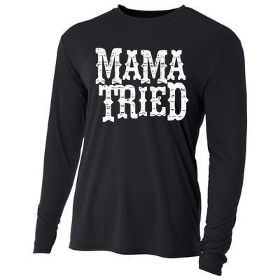 Mama Vintage Tried Country Music For Mom Mother Cooling Performance Long Sleeve Crew