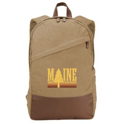 Maine Vintage Tree State Pride Camping Hiking Maine Cotton Canvas Backpack
