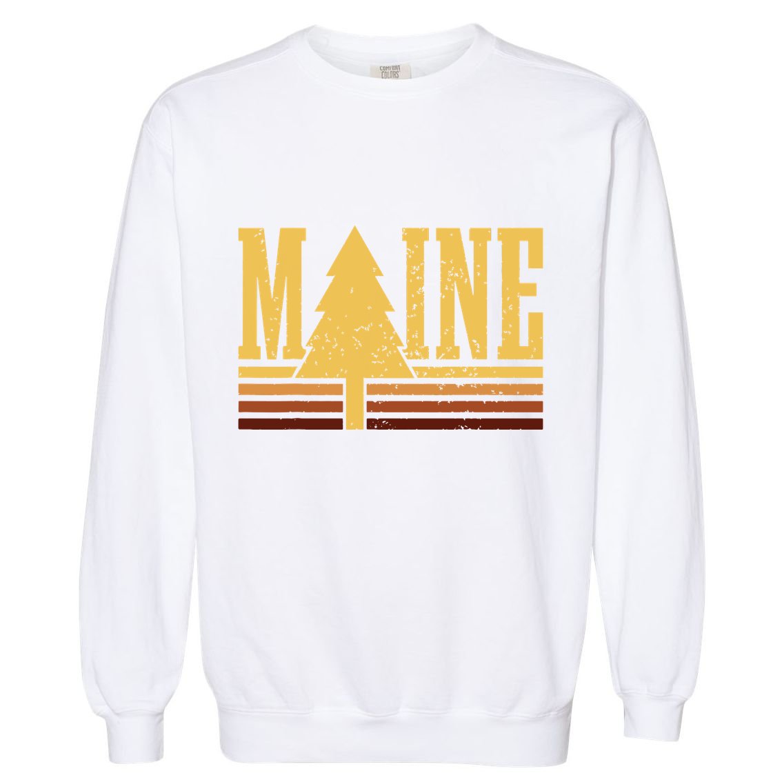 Maine Vintage Tree State Pride Camping Hiking Maine Garment-Dyed Sweatshirt