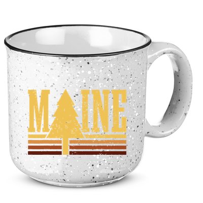 Maine Vintage Tree State Pride Camping Hiking Maine 15oz Campfire Ceramic Mug