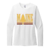 Maine Vintage Tree State Pride Camping Hiking Maine Womens CVC Long Sleeve Shirt