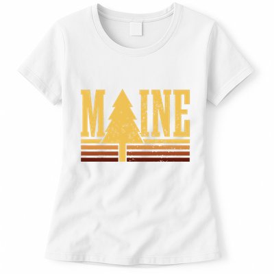 Maine Vintage Tree State Pride Camping Hiking Maine Womens T-Shirt