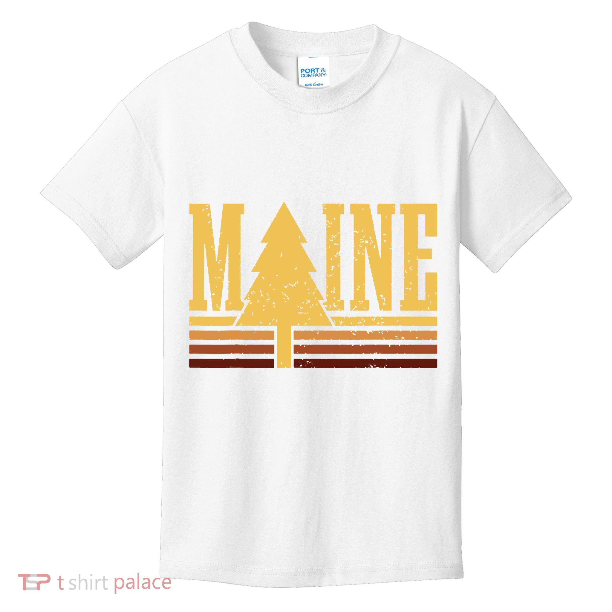 Maine Vintage Tree State Pride Camping Hiking Maine Kids T-Shirt