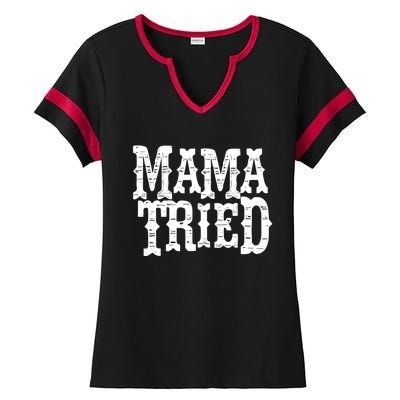 Mama Vintage Tried Country Music For Mom Mother Ladies Halftime Notch Neck Tee