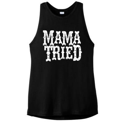 Mama Vintage Tried Country Music For Mom Mother Ladies PosiCharge Tri-Blend Wicking Tank