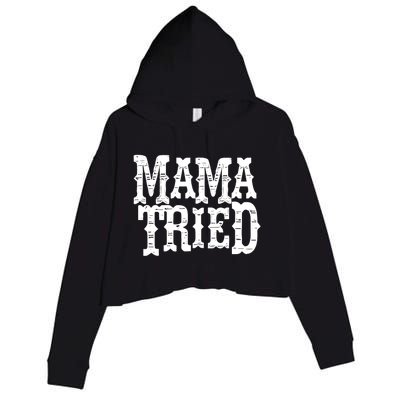 Mama Vintage Tried Country Music For Mom Mother Crop Fleece Hoodie