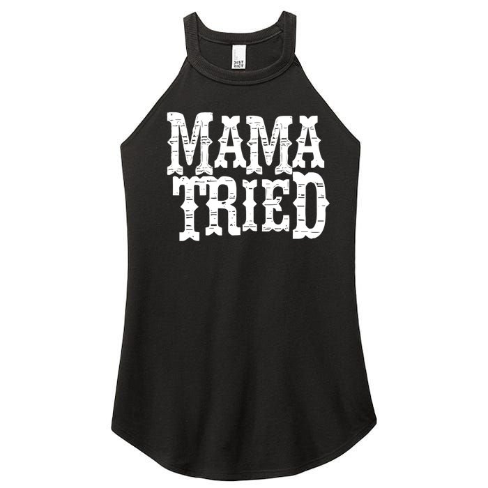 Mama Vintage Tried Country Music For Mom Mother Women's Perfect Tri Rocker Tank