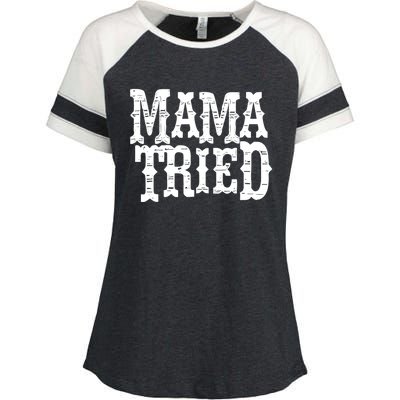 Mama Vintage Tried Country Music For Mom Mother Enza Ladies Jersey Colorblock Tee